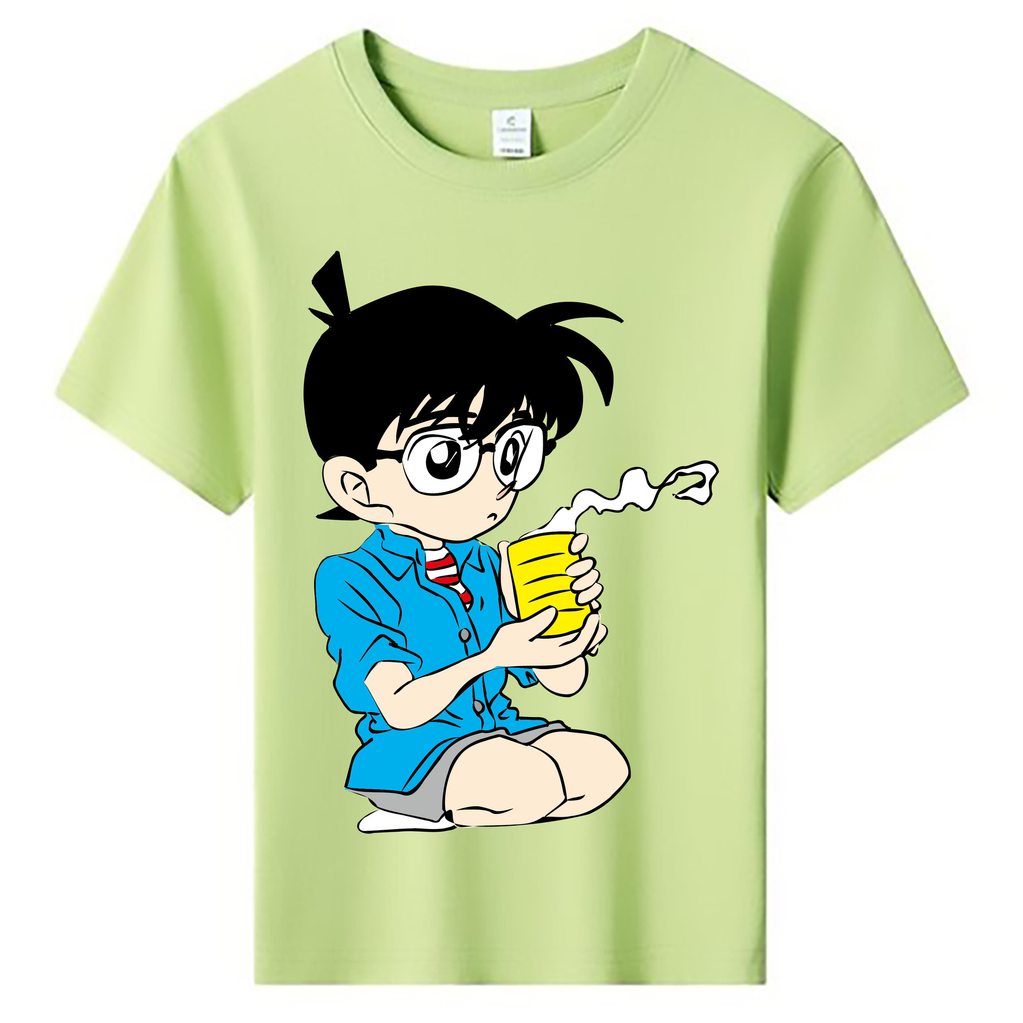 （画像用） 名探偵コナン 江戸川 コナン Detective Conan Conan Edogawa 綿100％キッズTシャツ（フロントプリント）